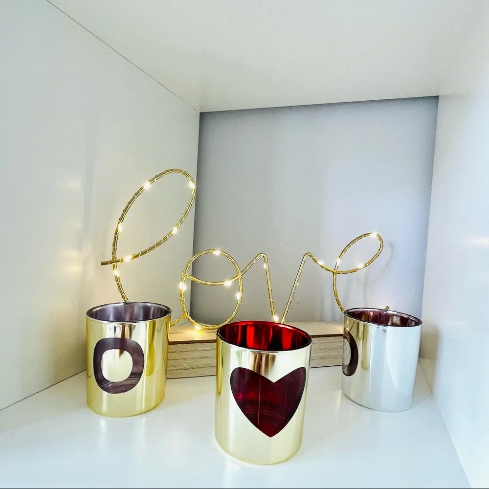 2pcs Gold Candle Holder Decor Party Glasses X O ❤️